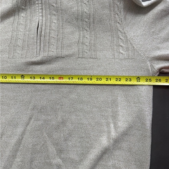 Haggar Clothing Men’s Beige Pullover 1/4 Zip‎ Mock Neck Tight Cable Knit XL - Picture 8 of 10